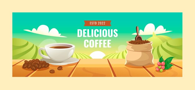 Plantilla de banner de cafetería realista