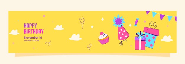 plantilla de banner de celebración de cumpleaños