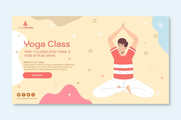 Plantilla de banner de clase de yoga