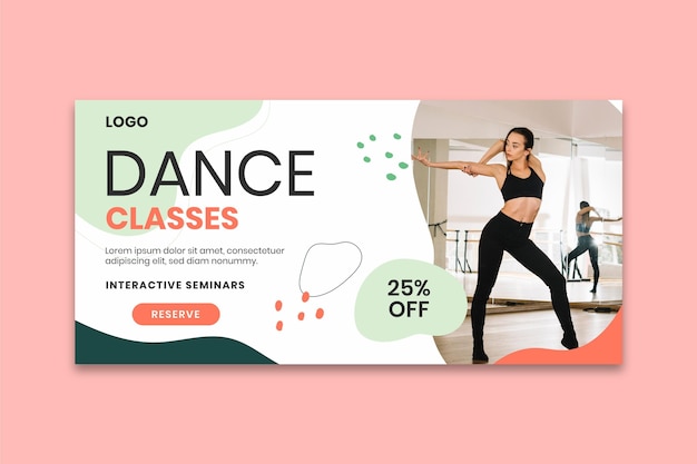 Vector gratuito plantilla de banner de clases de baile