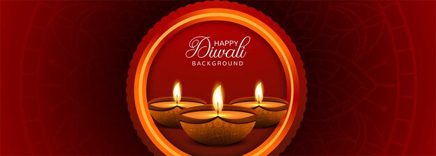 Plantilla de banner colorido feliz Diwali