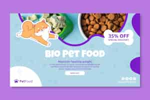 Vector gratuito plantilla de banner de comida para animales