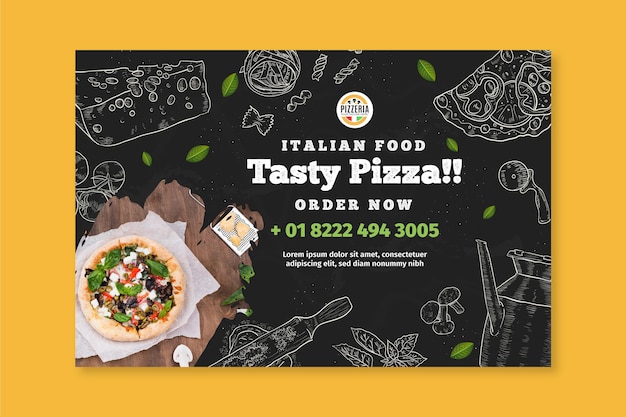Vector gratuito plantilla de banner de comida italiana