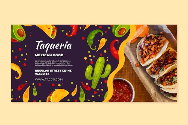 Plantilla de banner de comida mexicana