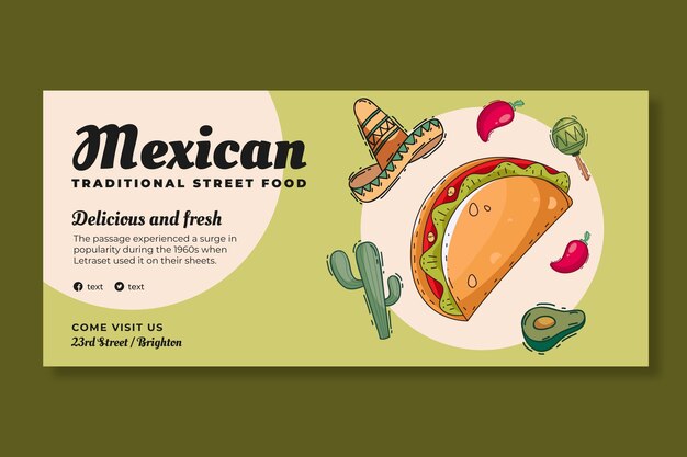 Vector gratuito plantilla de banner de comida mexicana