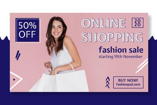 Plantilla de banner de compras en línea