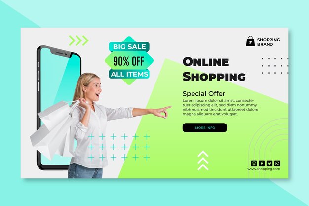 Plantilla de banner de compras en línea