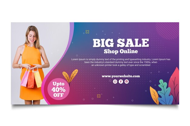 Plantilla de banner de compras en línea