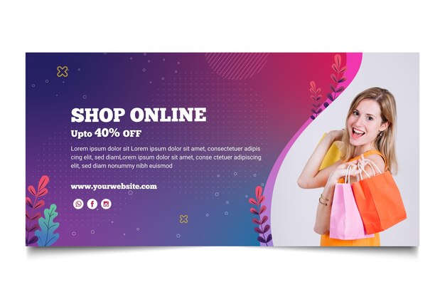 Plantilla de banner de compras en línea