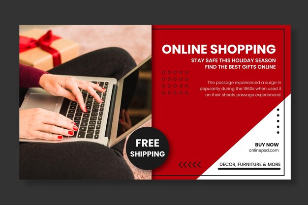 Plantilla de banner de compras en línea