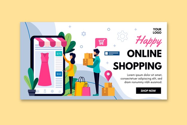 Plantilla de banner de compras en línea