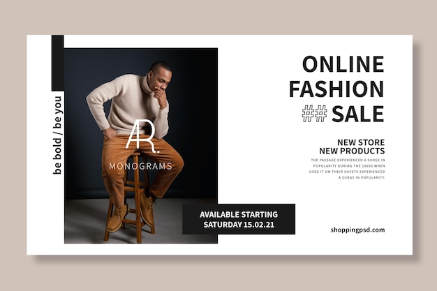 Plantilla de banner de compras en línea