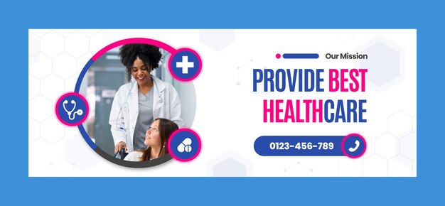 Plantilla de banner de concepto de centro médico