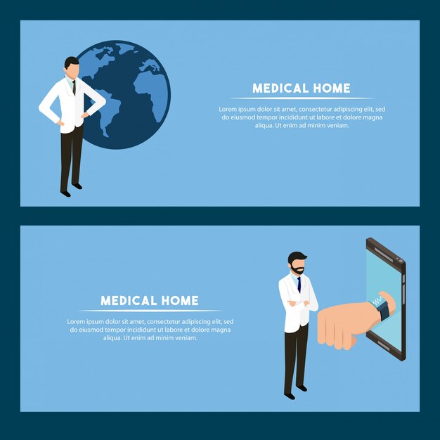 Plantilla de banner de concepto de salud digital
