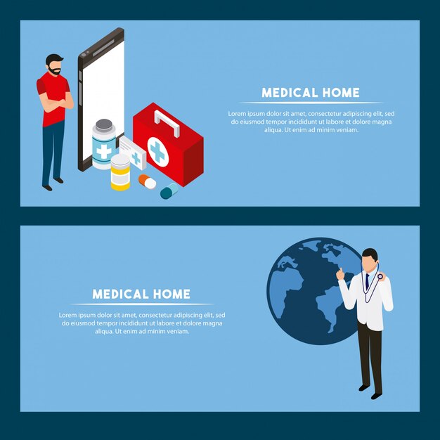 Plantilla de banner de concepto de salud digital