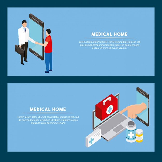 Plantilla de banner de concepto de salud digital