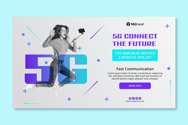 Plantilla de banner de conexión 5g