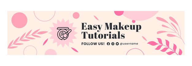 Plantilla de banner de contracción de artista de maquillaje botánico