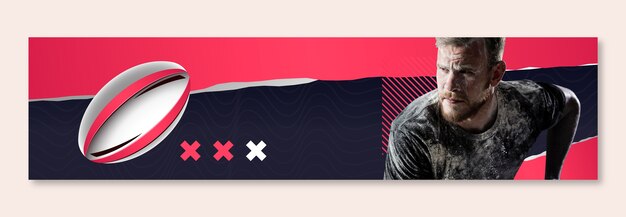 Plantilla de banner de contracción para el campeonato de rugby