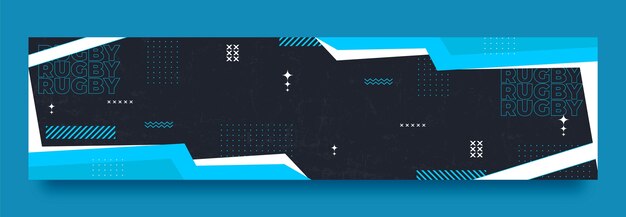 Plantilla de banner de contracción para el campeonato de rugby