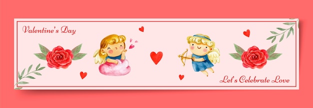 Vector gratuito plantilla de banner de contracción de celebración del día de san valentín