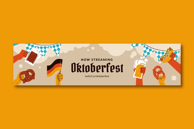 Plantilla de banner de contracción para la celebración del festival de la cerveza oktoberfest