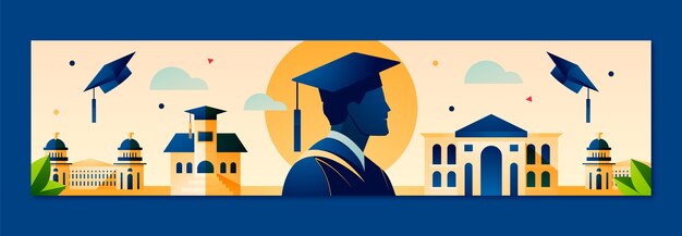 Plantilla de banner de contracción para celebración de graduación