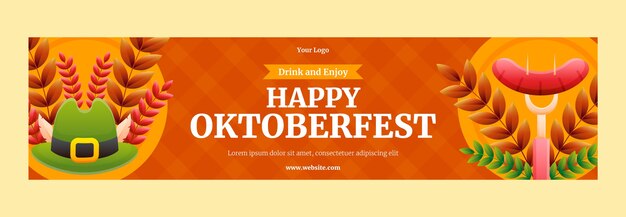 Plantilla de banner de contracción degradada para el festival oktoberfest