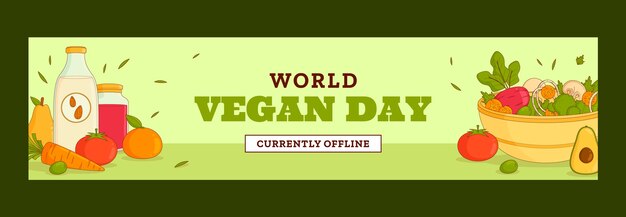 Plantilla de banner de contracción del día mundial vegano