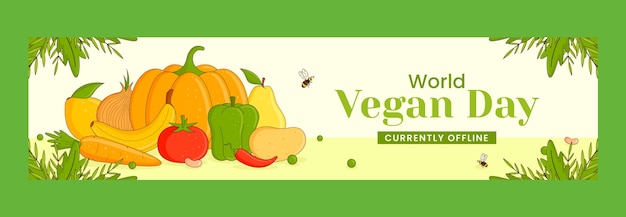 Plantilla de banner de contracción del día mundial vegano