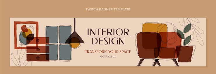 Vector gratuito plantilla de banner de contracción de diseño de interiores de diseño plano