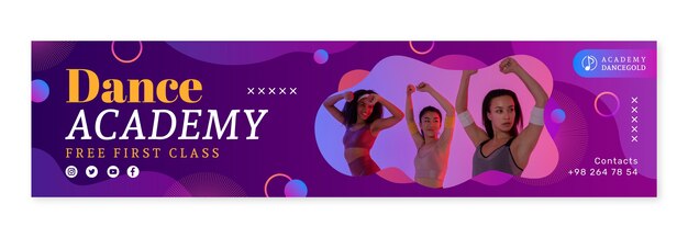 Plantilla de banner de contracción de espectáculo de baile degradado