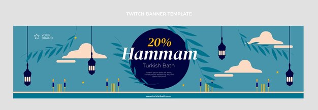 Plantilla de banner de contracción de hammam de diseño plano