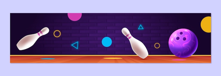 Vector gratuito plantilla de banner de contracción de juego de bolos