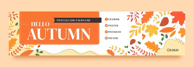 Plantilla de banner de contracción plana para celebración de otoño