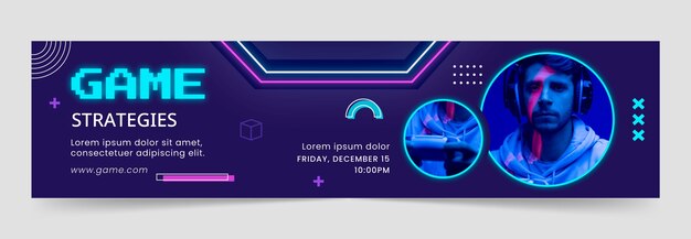 Plantilla de banner de contracción de videojuegos y ocio