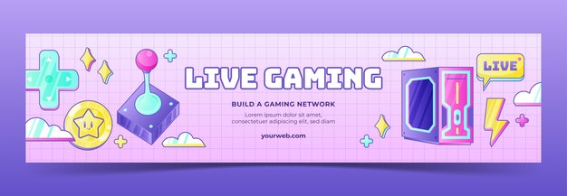 Plantilla de banner de contracción de videojuegos y ocio