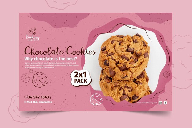 Plantilla de banner de cookies con foto