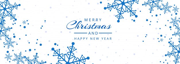Plantilla de banner de copos de nieve de feliz Navidad