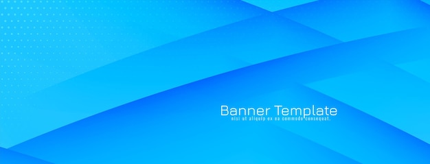 Plantilla de banner corporativo azul de estilo de onda moderna elegante