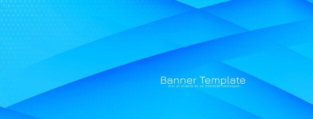 Plantilla de banner corporativo azul de estilo de onda moderna elegante