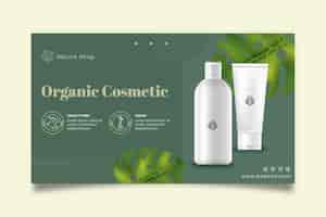 Vector gratuito plantilla de banner cosmético orgánico