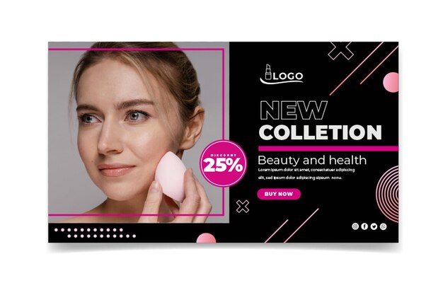 Plantilla de banner cosmético