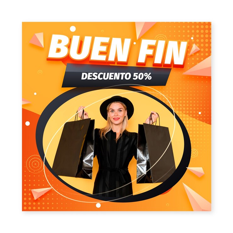 Vector gratuito plantilla de banner cuadrado degradado para ventas de buen fin