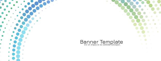 Plantilla de banner decorativo de diseño de semitono colorido moderno
