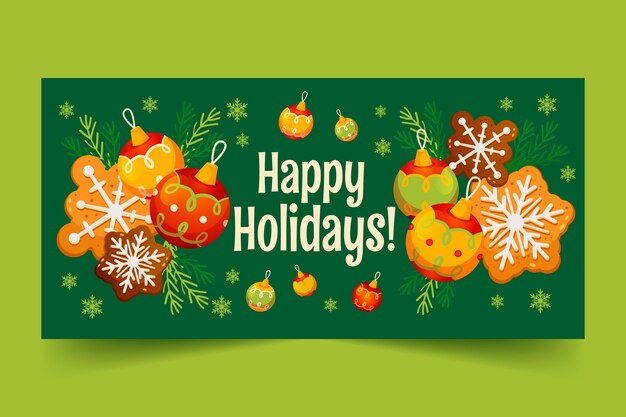 Plantilla de banner degradado de felices fiestas