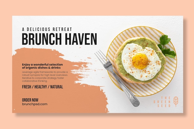 Vector gratuito plantilla de banner de delicioso brunch