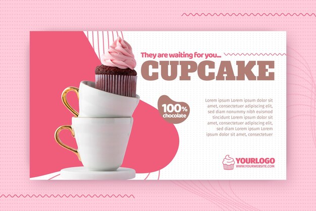 Plantilla de banner delicioso cupcake