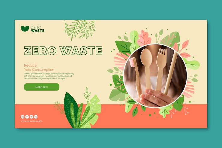 Vector gratuito plantilla de banner de desperdicio cero
