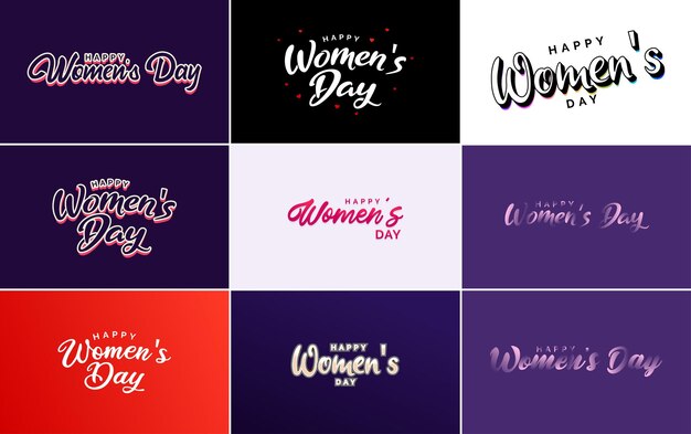 Plantilla de banner del Día Internacional de la Mujer con un esquema de color degradado y una ilustración de vector de símbolo femenino